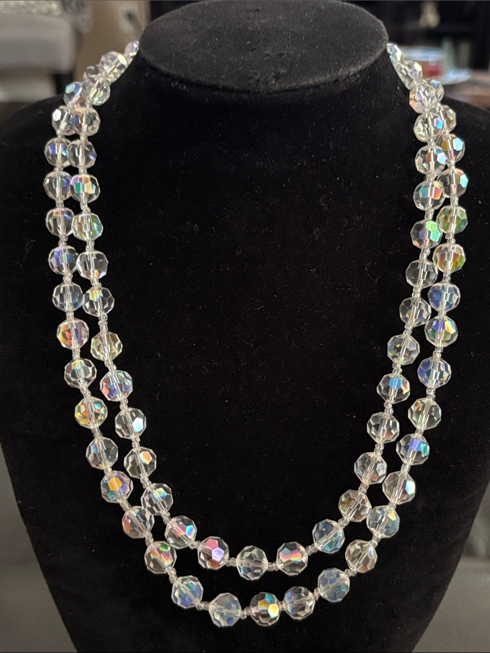 Crystal Aurora Borealis 2 Strand Necklace